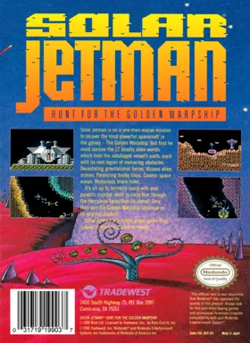 Solar Jetman - Hunt for the Golden Warpship (USA) box cover back